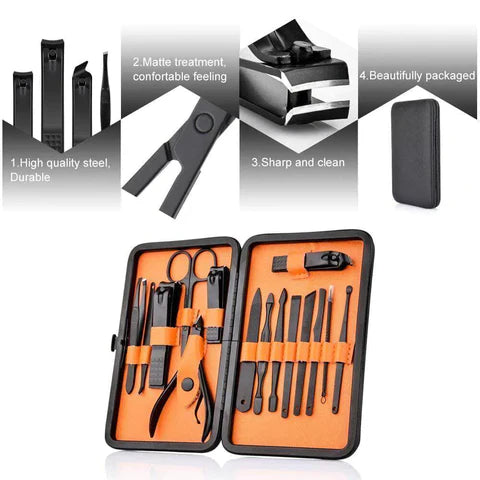 RoyaleGlow 15 Piece Professional Manicure Set With Travel Case