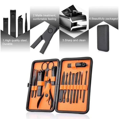 RoyaleGlow 15 Piece Professional Manicure Set With Travel Case