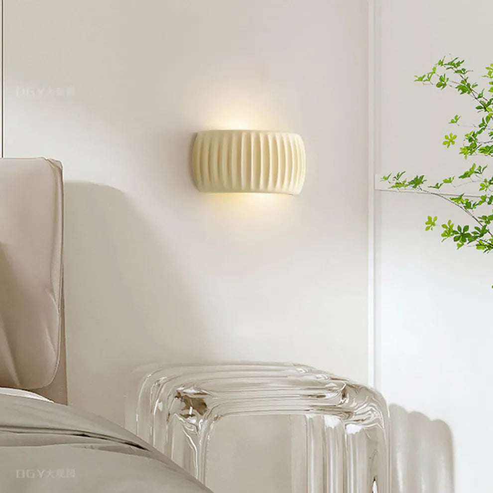 LuxRoyale Modern Minimalist Soft Cream Resin Wall Lamp For Accent Lighting