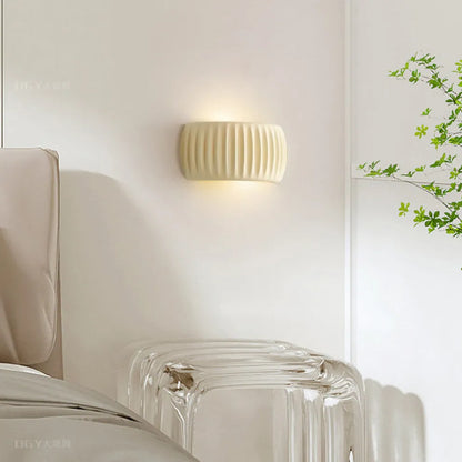 LuxRoyale Modern Minimalist Soft Cream Resin Wall Lamp For Accent Lighting