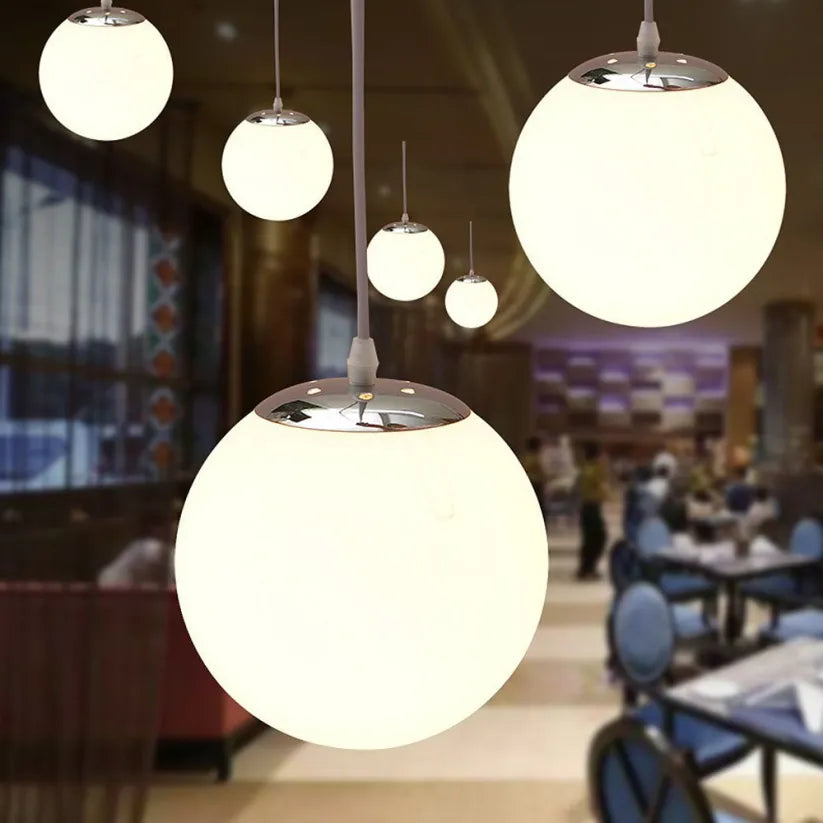 LuxRoyale Premium Spherical Pendant Light Glass Globe LED for Dining Table