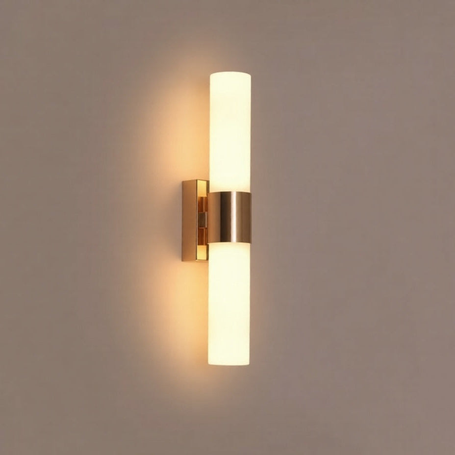 LuxRoyale Modern Stainless Steel Gold Pipe Led Wall Sconces