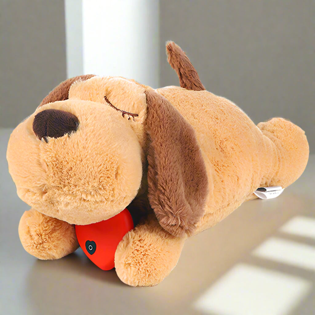 Pawellure Comforting Heartbeat Puppy Toy for Dog Anxiety Relief - Plush Cuddle Companion for Peaceful Sleep