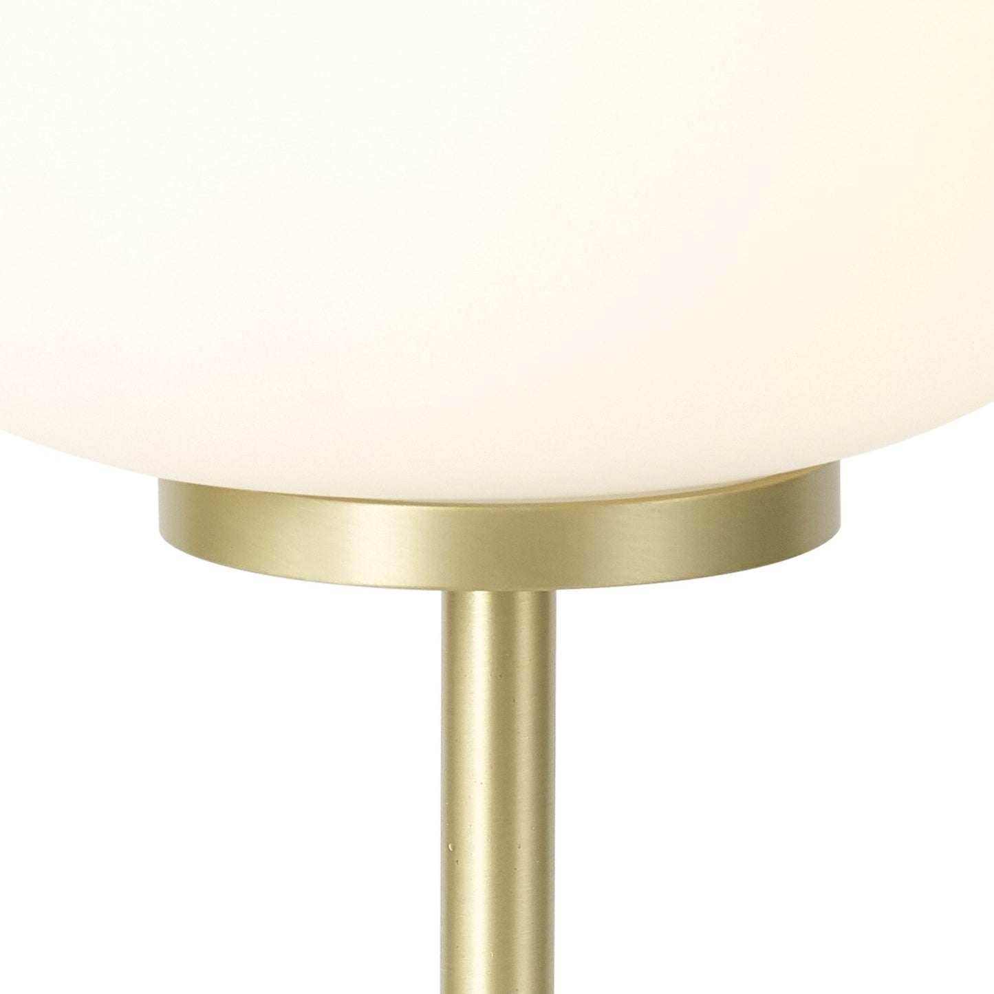 Royelux Modern Satin Gold Table Lamp with Frosted White Oval Shade