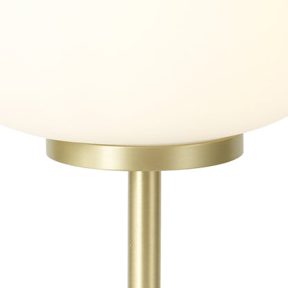 Royelux Modern Satin Gold Table Lamp with Frosted White Oval Shade