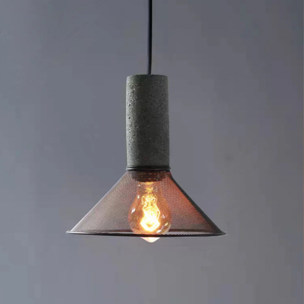 LuxRoyale Industrial Style Pendant Light for Cyber Loft, Vintage Charm, Mesh Cage Shade, Dimmable Edison Bulb