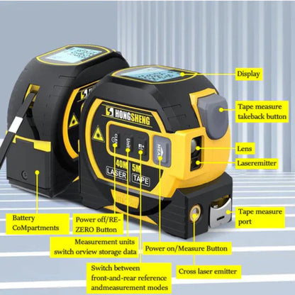 Rayvia 3 In 1 Infrared Laser Tape with Digital Display