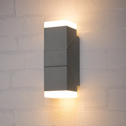 Royelux 22cm Anthracite Outdoor LED Wall Sconce - IP54 Weatherproof Up Down Light