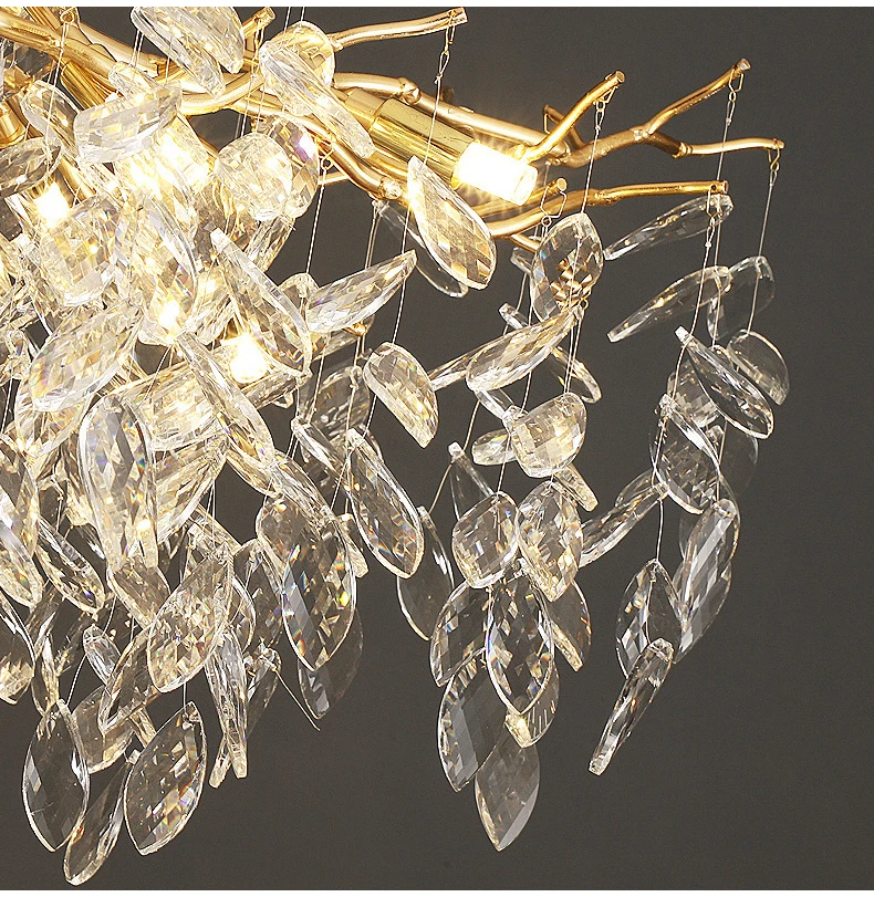 Royelux Modern Crystal Chandelier-Gold Branch Luxury Ceiling Light Fixture
