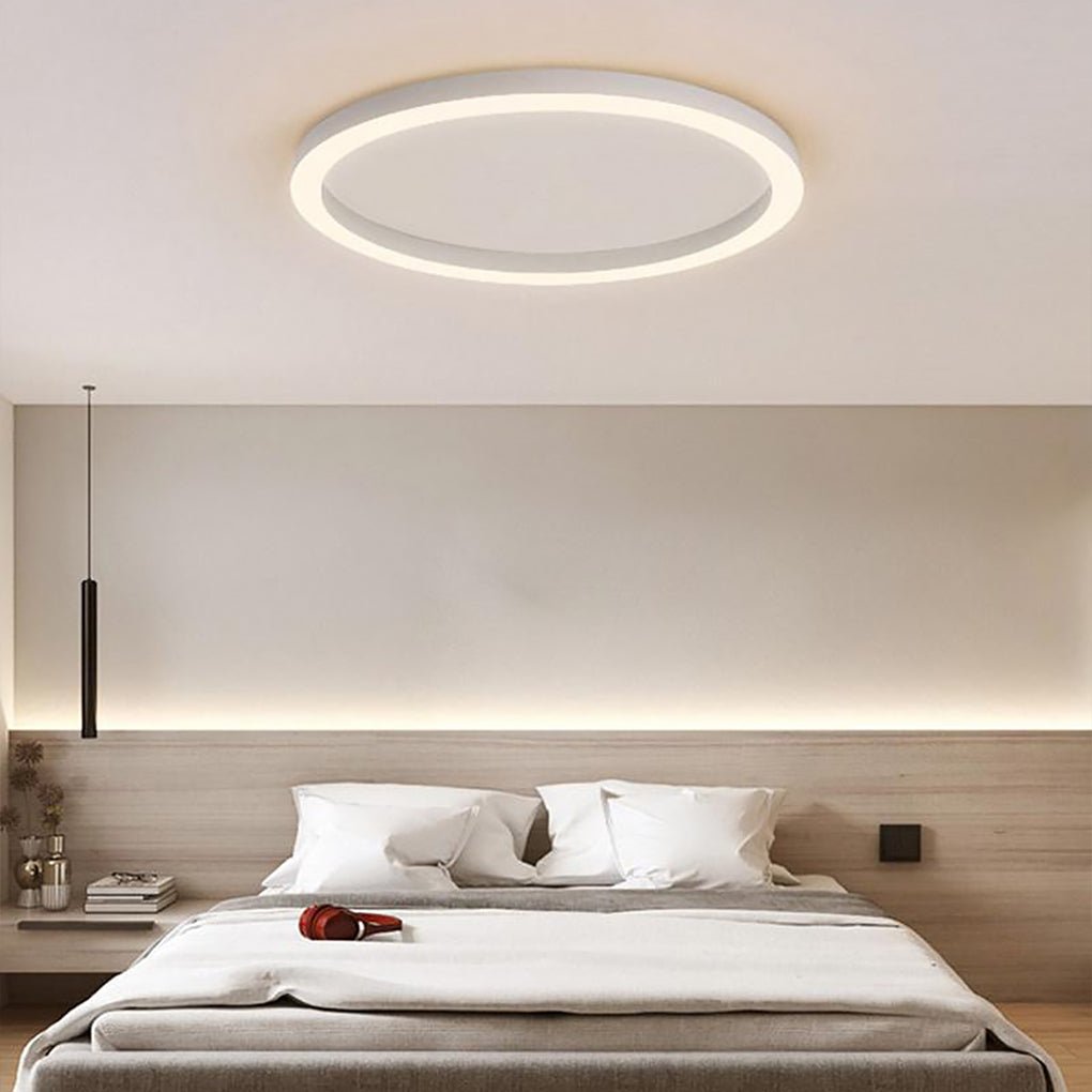16'' Modern Simple Circle Flush Mount LED Lights Dimmable Ceiling Lights with Remote 0