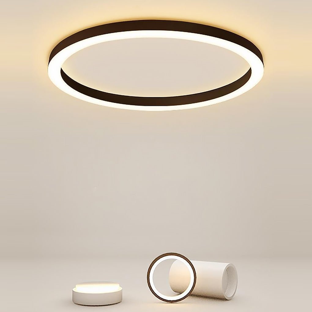 16'' Modern Simple Circle Flush Mount LED Lights Dimmable Ceiling Lights with Remote 1