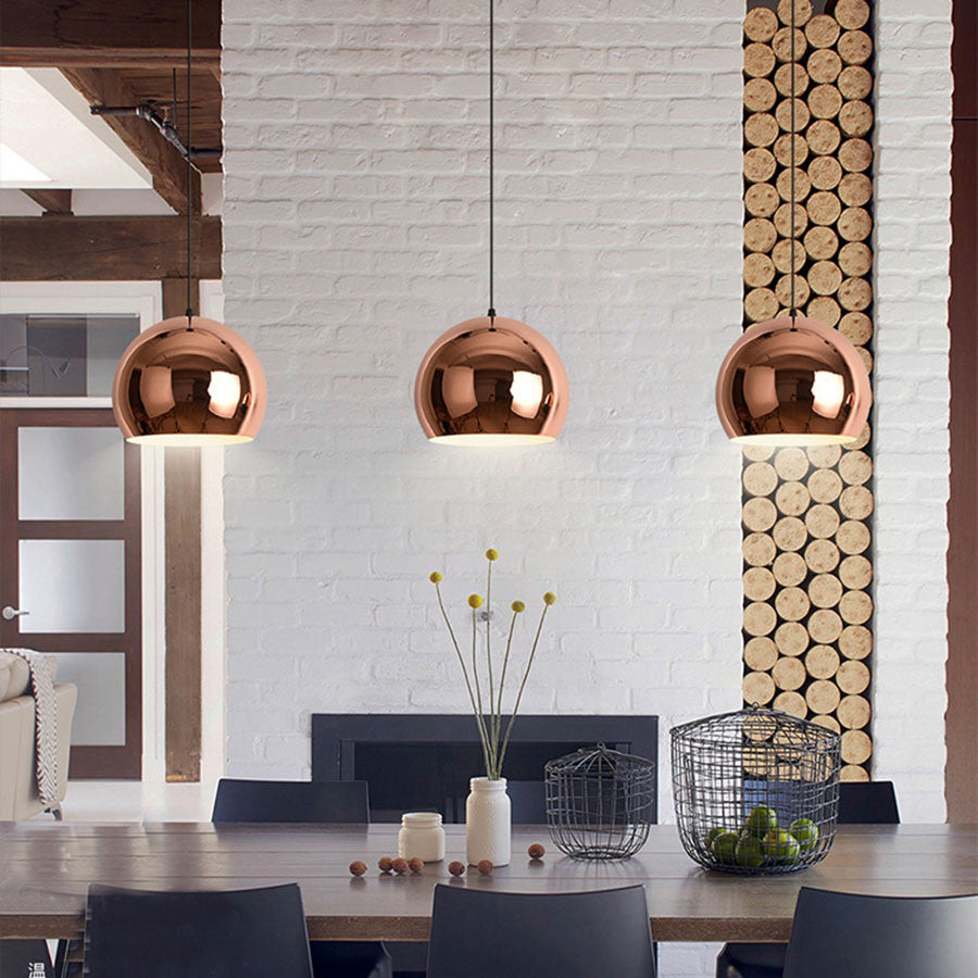 Royelux Modern Copper Pendant Light for Kitchen Island Dining Room Entryway Lighting