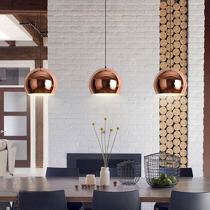 Royelux Modern Copper Pendant Light for Kitchen Island Dining Room Entryway Lighting