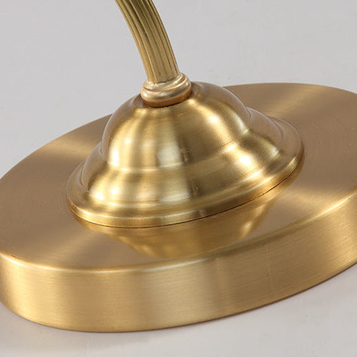 Royelux Modern Brass Accent Lamp with Scalloped Glass Shade