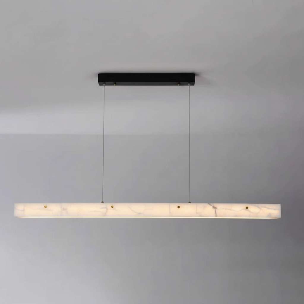 Royelux Modern Marble Linear Chandelier for Kitchen Island & Dining Room