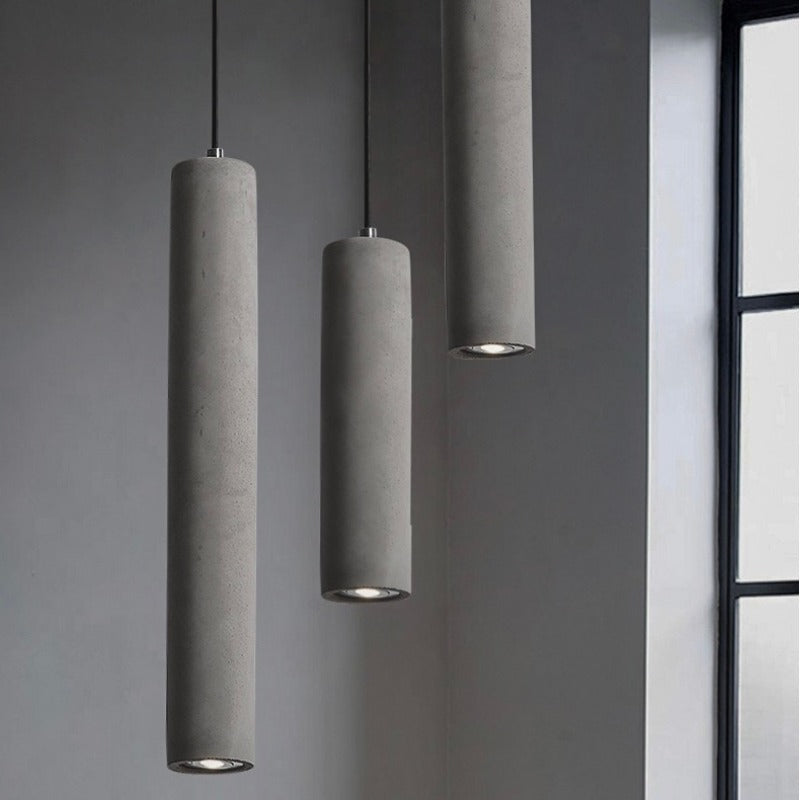 Royaleva Modern Concrete Pendant Light, Industrial Contemporary Ceiling Fixture
