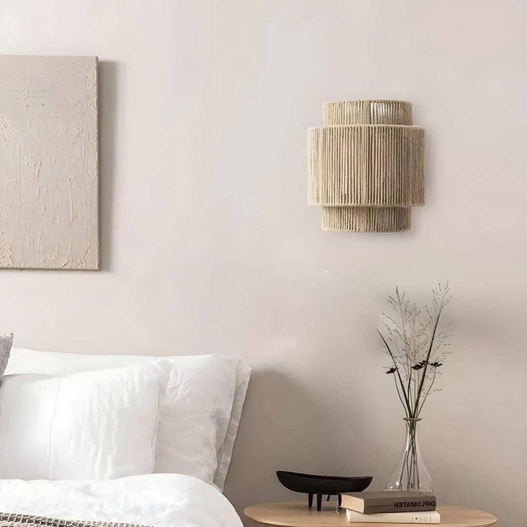 Royallure Handmade Rope Wall Sconce – Warm Ambient Wall Light for Cozy Living Spaces