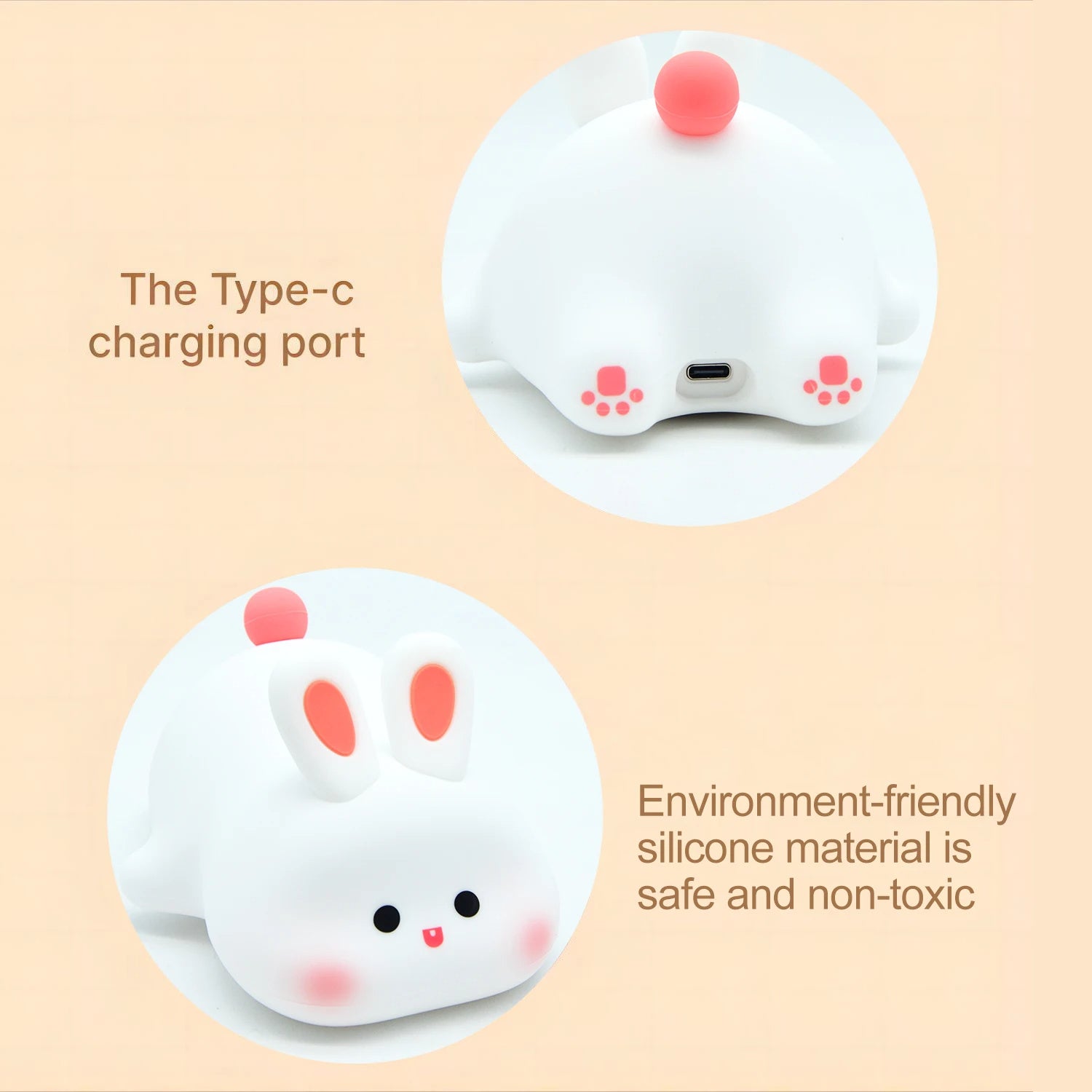 Big Face Rabbit Night Light – Fun, Cozy, and Perfect for Kids - Panda