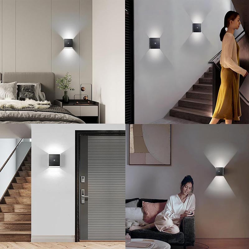 2pc Bedside Wall Lights - Dimmable Motion Sensor Rechargeable Wall Sconce - Warm