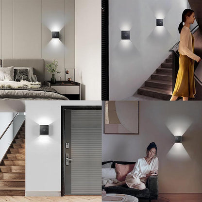 2pc Bedside Wall Lights - Dimmable Motion Sensor Rechargeable Wall Sconce - Warm