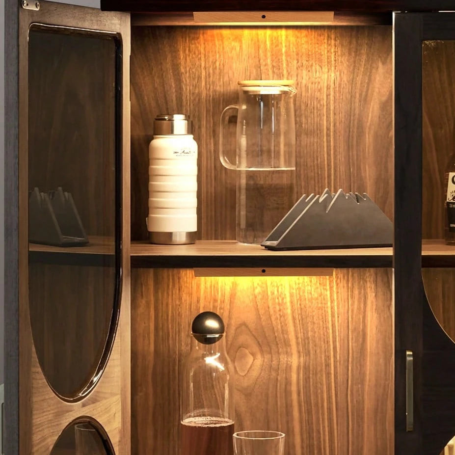 LuxRoyale Wood LED Under Cabinet USB Rechargeable Light with Motion Sensor