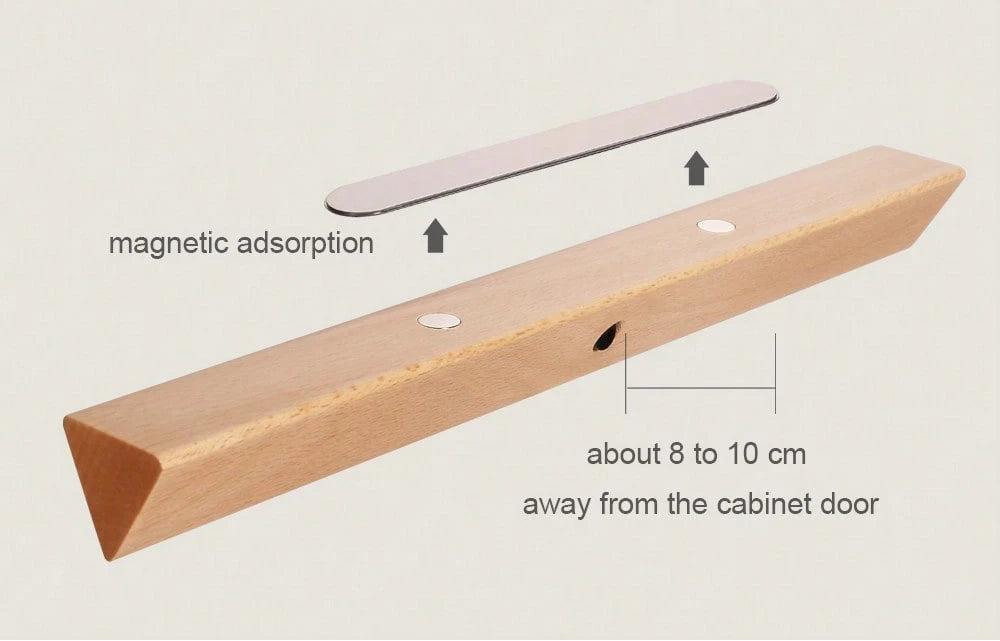 LuxRoyale Wood LED Under Cabinet USB Rechargeable Light with Motion Sensor
