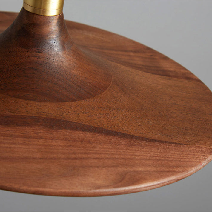Lumora Elegant Wood & Brass Disc Pendant Light for Dining