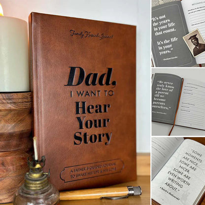 Royaleva Dad, I Want to Hear Your Story - Heirloom Edition Leather Wrapped Hardcover