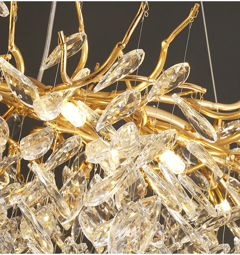 Royelux Modern Crystal Chandelier-Gold Branch Luxury Ceiling Light Fixture