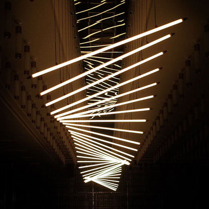 Royelux Modern Fishbone Chandelier-Black Aluminum LED Dining Room Light Fixture