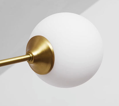 RoyaleGlow Mid-Century Modern 6-Light Gold Sputnik Chandelier with LED Glass Globes