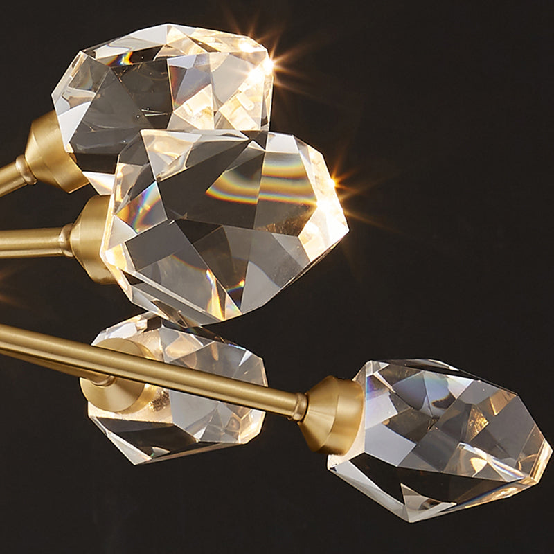 Royelux 6-Light Modern Crystal Chandelier- Gold LED Ceiling Light