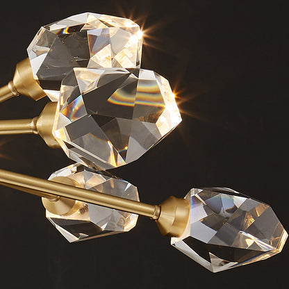 Royelux 6-Light Modern Crystal Chandelier- Gold LED Ceiling Light