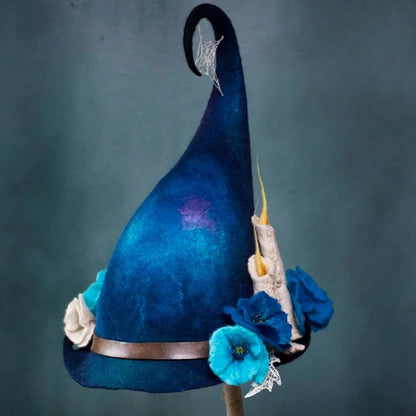 RoyaleGlow Halloween Party Felt Witch Hats for Adults