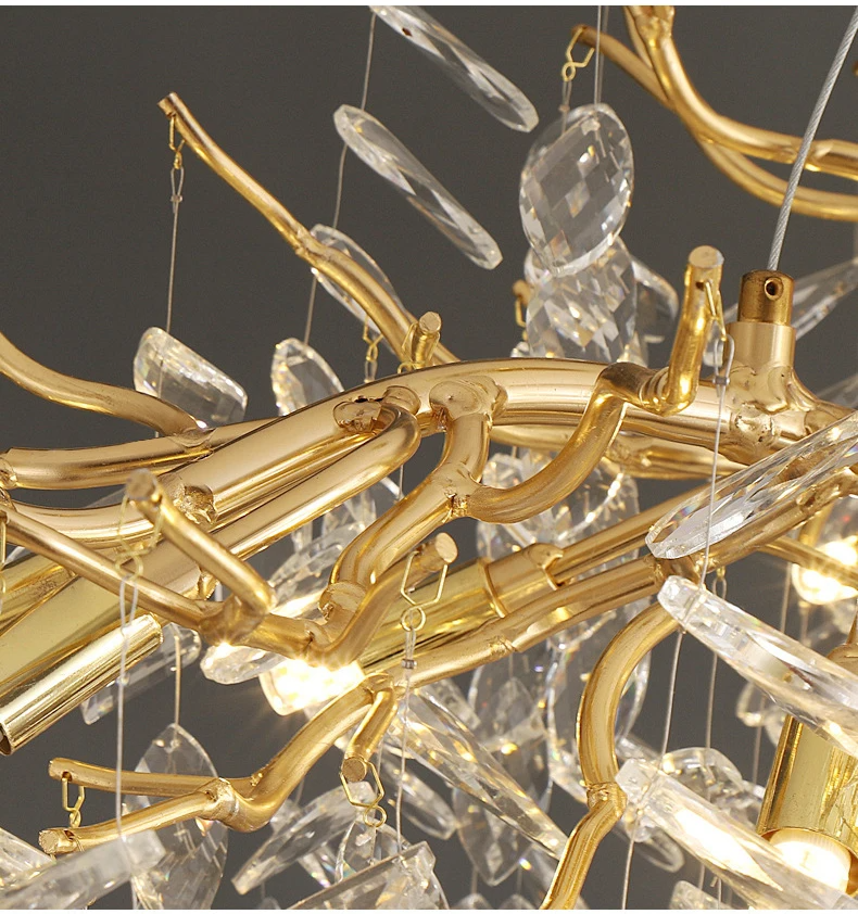 Royelux Modern Crystal Chandelier-Gold Branch Luxury Ceiling Light Fixture