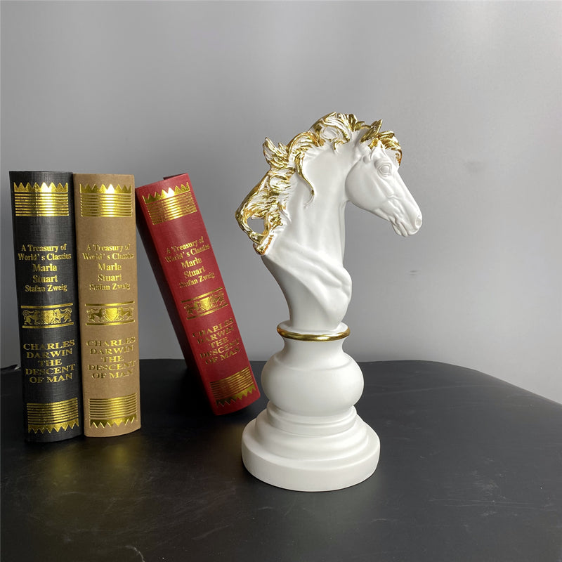 Royelux Modern Chess Statues - King, Queen & Knight Home Decor
