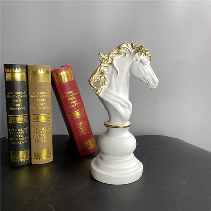 Royelux Modern Chess Statues - King, Queen & Knight Home Decor