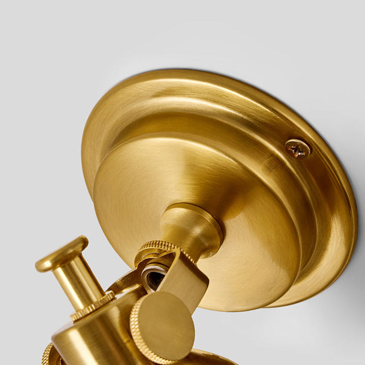 Royelux Vintage Brushed Brass Bell Wall Sconce - Adjustable Industrial Accent Light