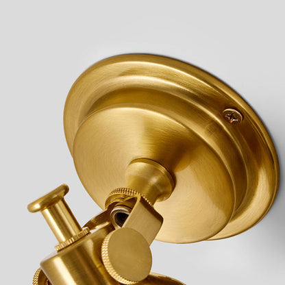 Royelux Vintage Brushed Brass Bell Wall Sconce - Adjustable Industrial Accent Light