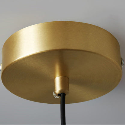 Lumora Elegant Wood & Brass Disc Pendant Light for Dining