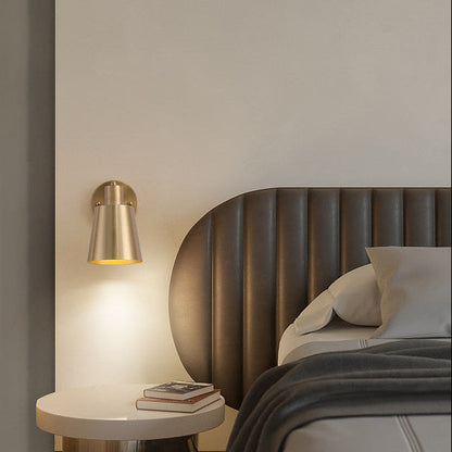 Royaleva Modern Brushed Black Gold Conical Wall Sconce, IP20 Conical Wall Light