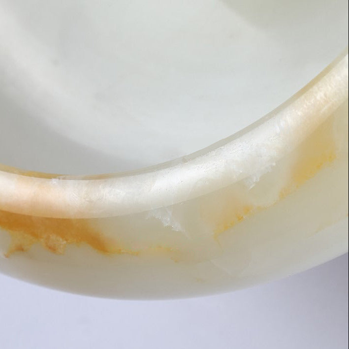 RoyaleGlow Eclipse Natural Alabaster Wall Sconce - Modern LED Lighting