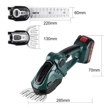 Royaleva Cordless Hedge Trimmer 2-in-1 with Dual Battery