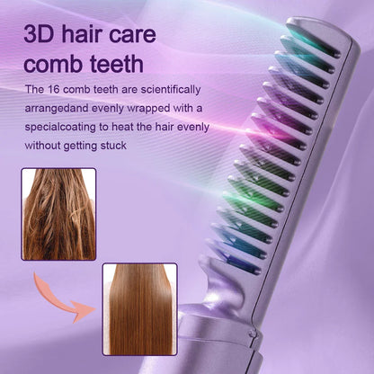Royallure Cordless Hair Straightening Brush - Fast Heating, Frizz-Free Styling, & Long-Lasting Battery
