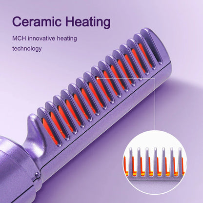 Royallure Cordless Hair Straightening Brush - Fast Heating, Frizz-Free Styling, & Long-Lasting Battery