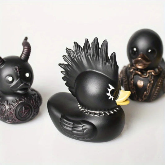 1PCS Duckieville Duck Satan Duck Punk Duck Death Rock Duck Resin Crafts Suitable for Halloween Party Decorations, Room Desktop D 0
