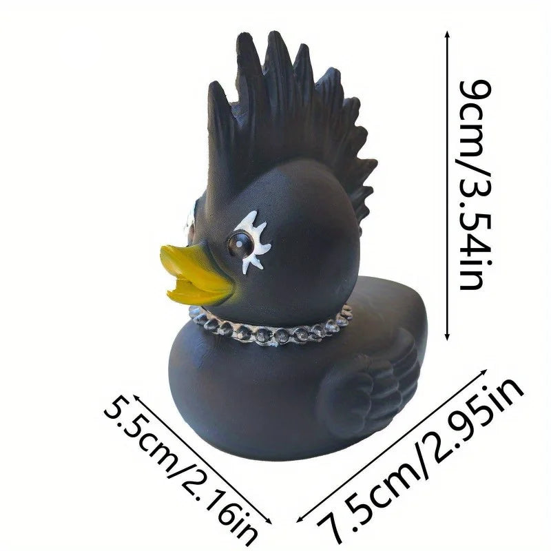 Lumora Duckieville Satan Punk Duck Resin Figurine Halloween Party Room Decor