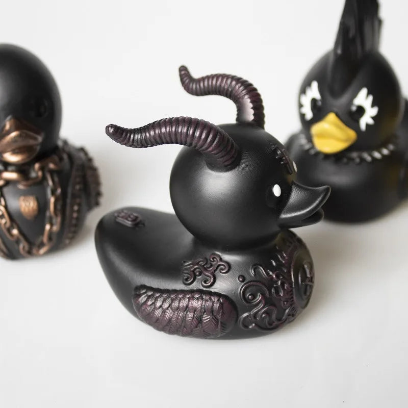 1PCS Duckieville Duck Satan Duck Punk Duck Death Rock Duck Resin Crafts Suitable for Halloween Party Decorations, Room Desktop D 2