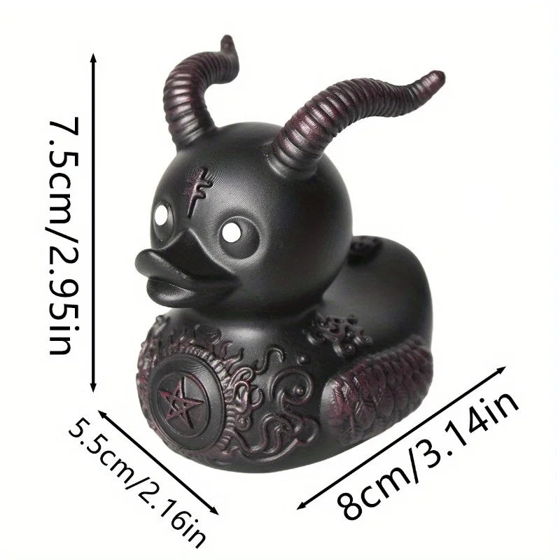 Lumora Duckieville Satan Punk Duck Resin Figurine Halloween Party Room Decor