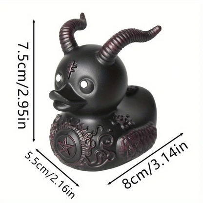 Lumora Duckieville Satan Punk Duck Resin Figurine Halloween Party Room Decor